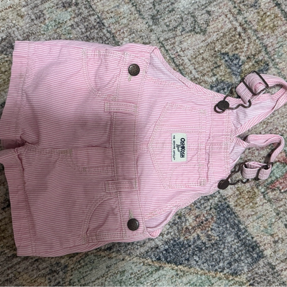 Nicole Miller Pink Striped Kids Overalls